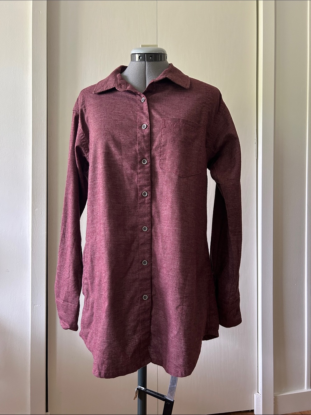 Prana Aster Button Down Tunic Top with Pockets Small